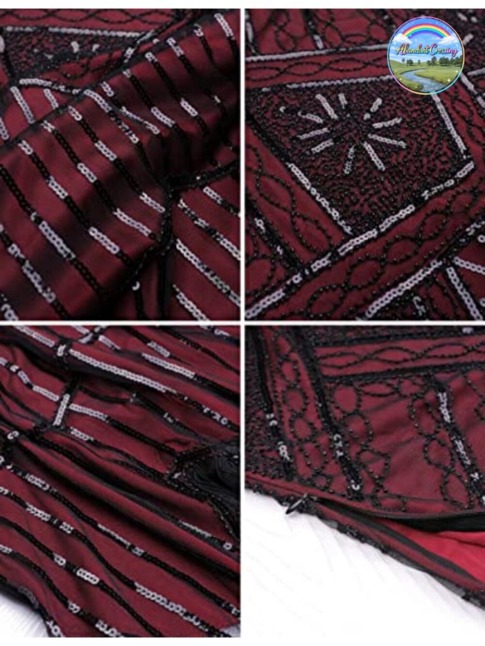 Plus Size 1920s Gatsby Sequin Beaded Tassel Flapper Cocktail Dress